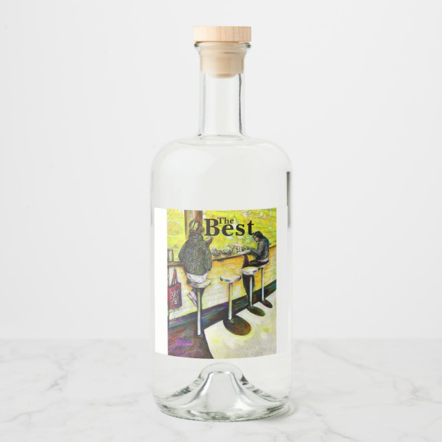 En ledig dag från galenskap spritflaskor etikett (Framsida)