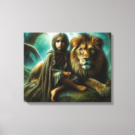 En Lejon flicka Canvastryck