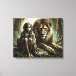 En Lejon flicka Canvastryck