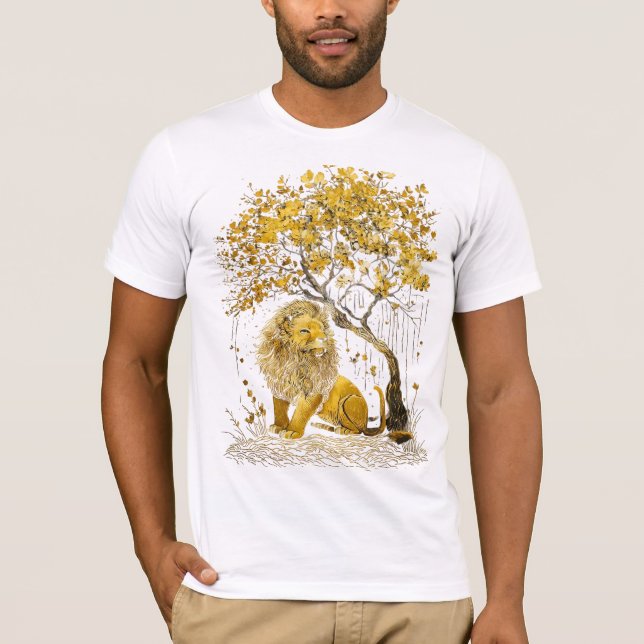 En lejon med träd-design | t shirt (Framsida)