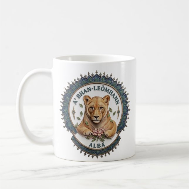 En Lejon. Skottland Kaffe Mugg (Vänster)