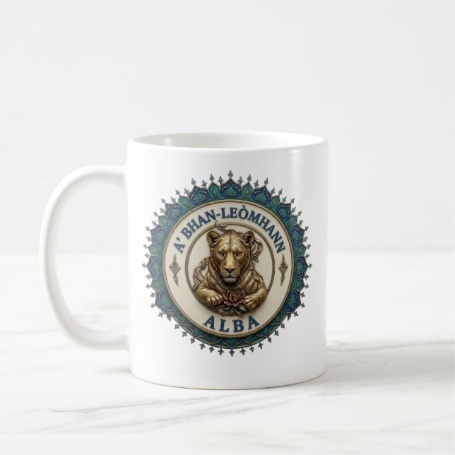 En Lejon. Skottland Kaffe Mugg (Vänster)