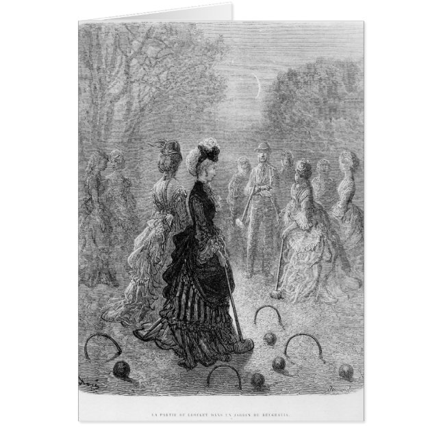 En lek av Croquet Hälsningskort (Framsidan)