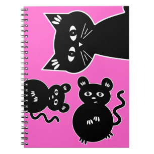 En lek av katten och musen anteckningsbok med spiral