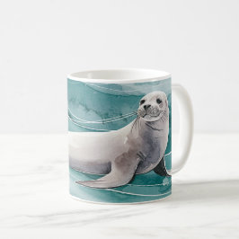 En lekande lejon havsyta kaffemugg