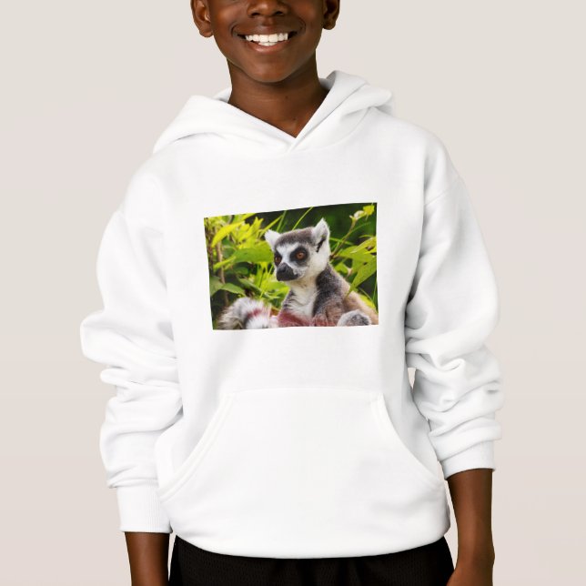 en lemur på unge hoodien för ullPullover Tee (Framsida)