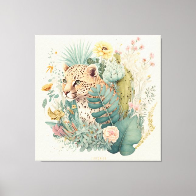 En leopard bakom bush-anpassningsbarna canvastryck (Framsida)