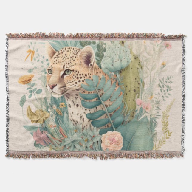 En leopard bakom bush-anpassningsbarna filt (Framsidan)