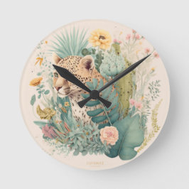 En leopard bakom bush-anpassningsbarna rund klocka