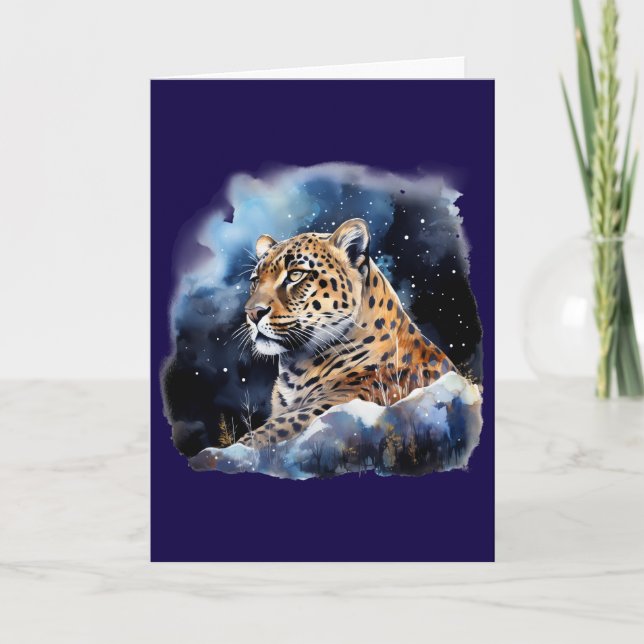 En leopard på natten Kort #1 (Framsida)