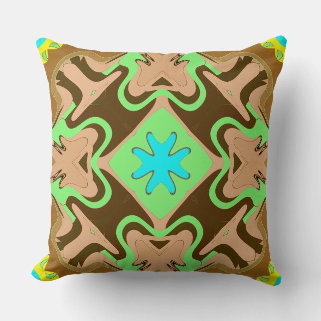 En levande, färgstark, klassisk väv med mönster-de kudde (Framsida)