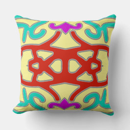 En levande, färgstark, klassisk väv med mönster-de kudde