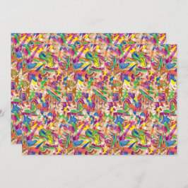 En levande modern konst biet med rosa och mu tack kort