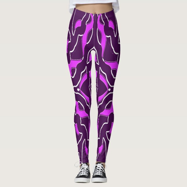 En levande multifärgad "Ratti_Kreativ_Arts" Leggings (Framsida)