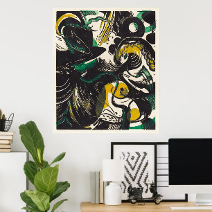 En levande vision av uttryckssättet från Franz Mar Poster