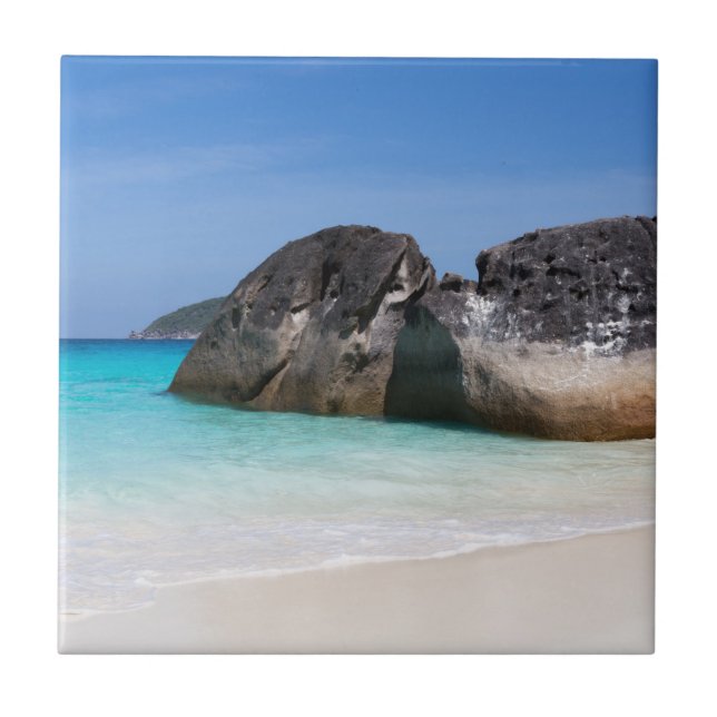 En liknande strand i Andaman Sea Thailand-gåva Pos Kakelplatta (Framsidan)
