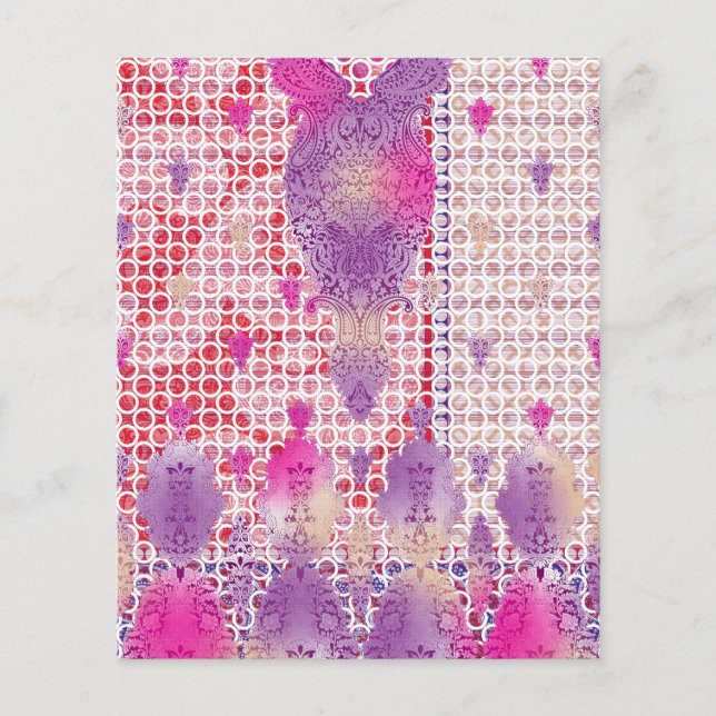 en lila bakgrund med punkter flygblad (Framsidan)