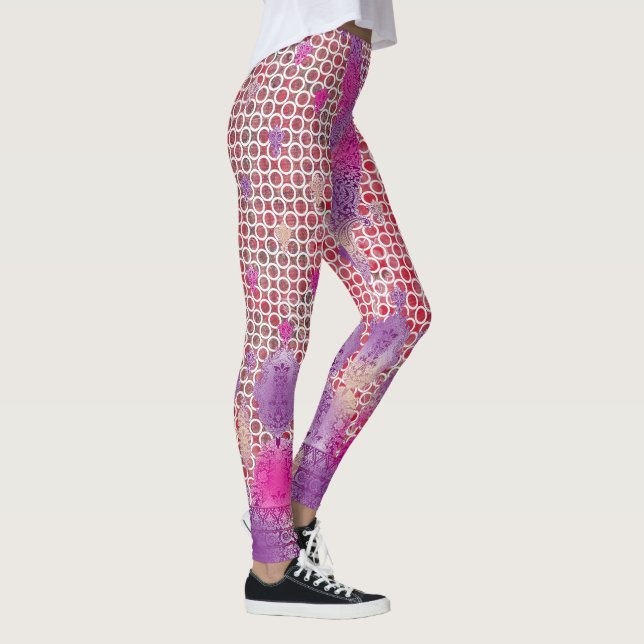 en lila bakgrund med punkter leggings (Höger)