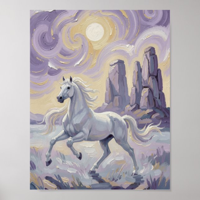 En lila häst i en violett öken. poster (Framsidan)