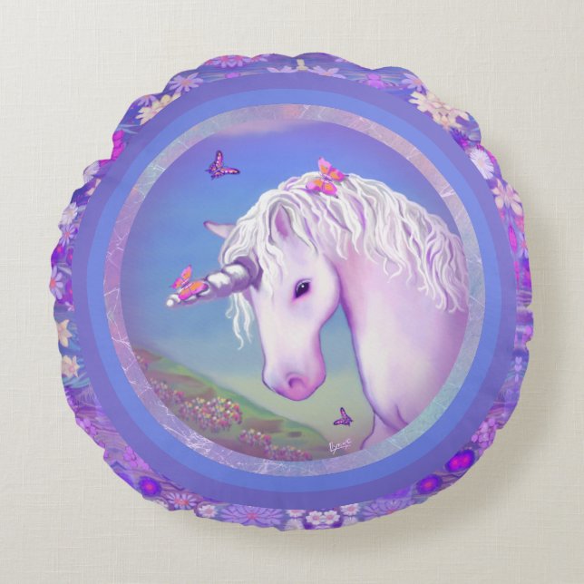 En Lila Paradise accent Pillow Rund Kudde (Framsidan)