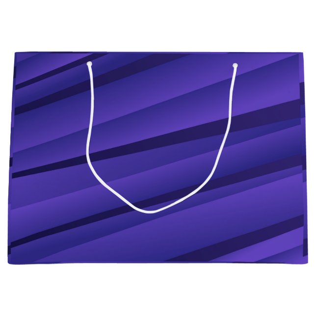 En lila presentbag med ett vågigt, abstrakt mönste (Framsidan)