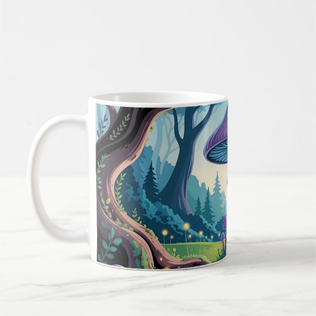 En lila svamp kaffemugg (Vänster)