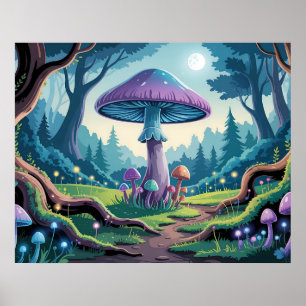 En lila svamp poster