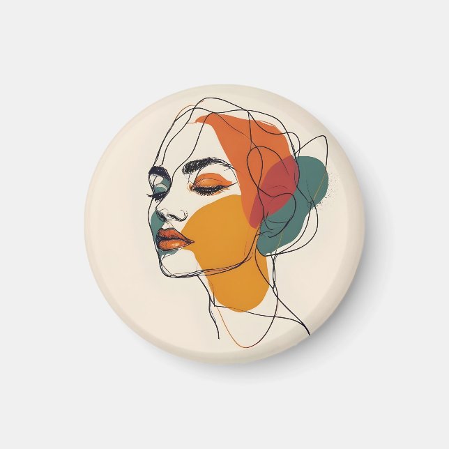 En linjekonst magnet (Framsidan)