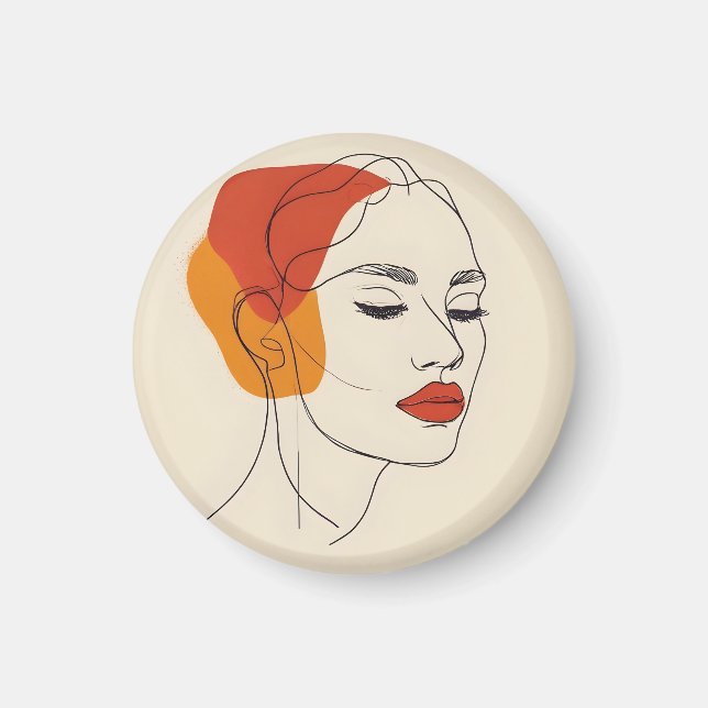 En linjekonst magnet (Framsidan)