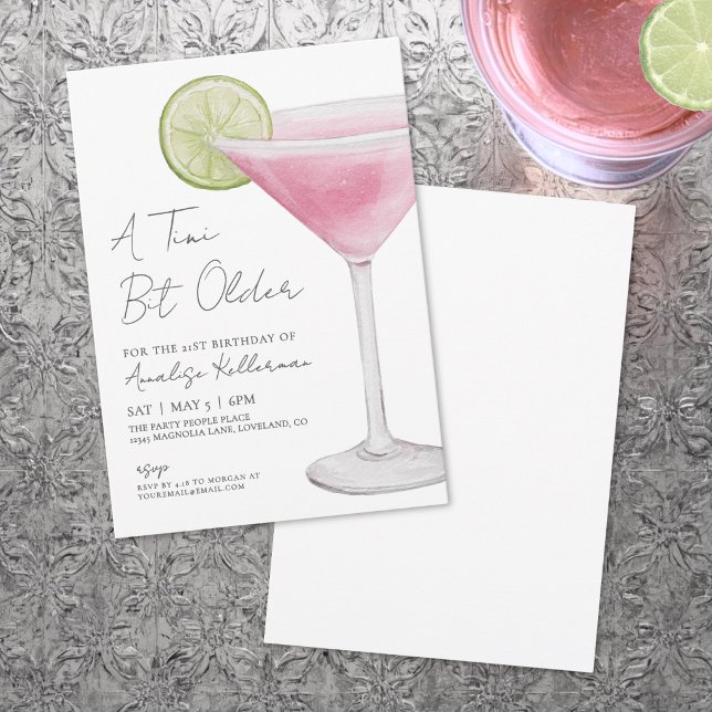 En lite äldre vuxen födelsedagsfest inbjudan (A Tini Bit Older Adult Birthday Party Invitation )