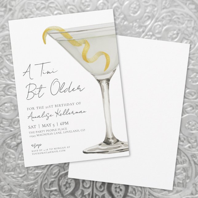 En lite äldre vuxen födelsedagsfest inbjudningar (A Tini Bit Older Adult Birthday Party Invitation)