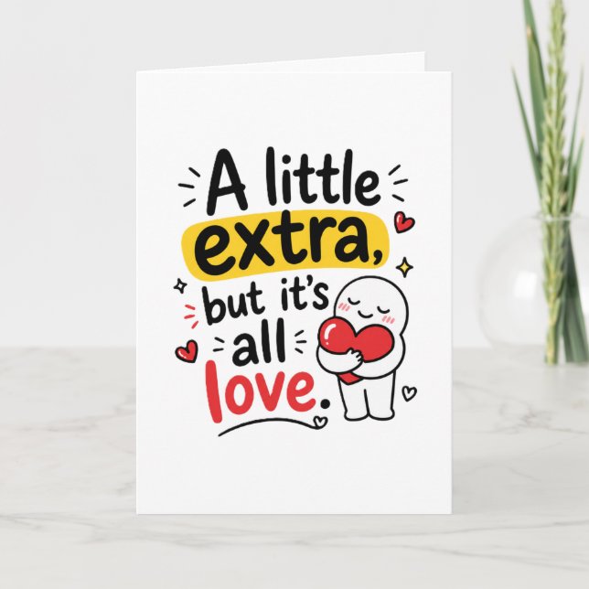 En lite extra men all kärlek Söt design Kort (Framsida)