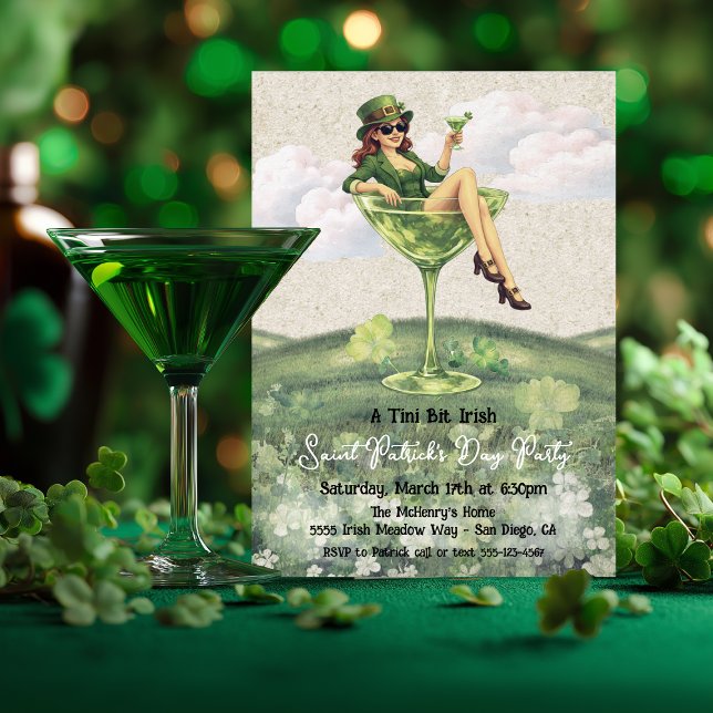 En lite irländsk Leprechaun cocktailfest Inbjudningar (Skapare uppladdad)