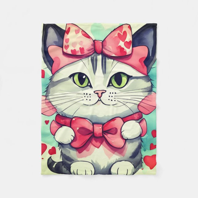 En lite Kitty kärlek flanellfilt Fleecefilt (Framsidan)