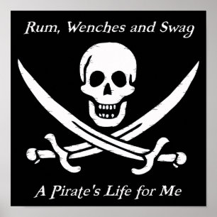 En liten affisch för piratlivsvart -