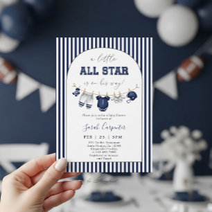 En liten All Star-fotboll Baby Shower Inbjudningar