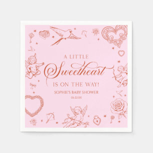 En liten älskling Alla hjärtans dag baby shower Pappersservett