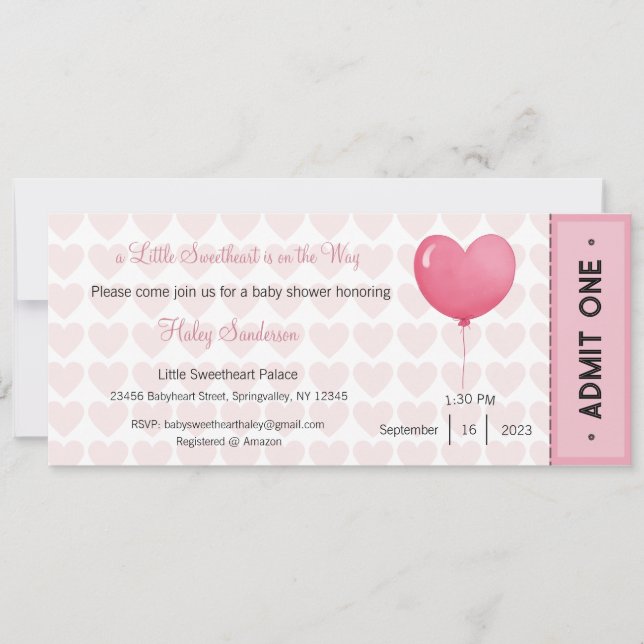 En liten älskling är på väg Inbjudan (Framsida)