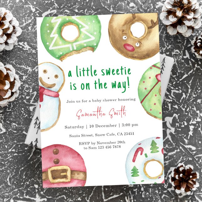 En liten älskling är på väg mot Winter Baby Shower Inbjudningar (Skapare uppladdad)