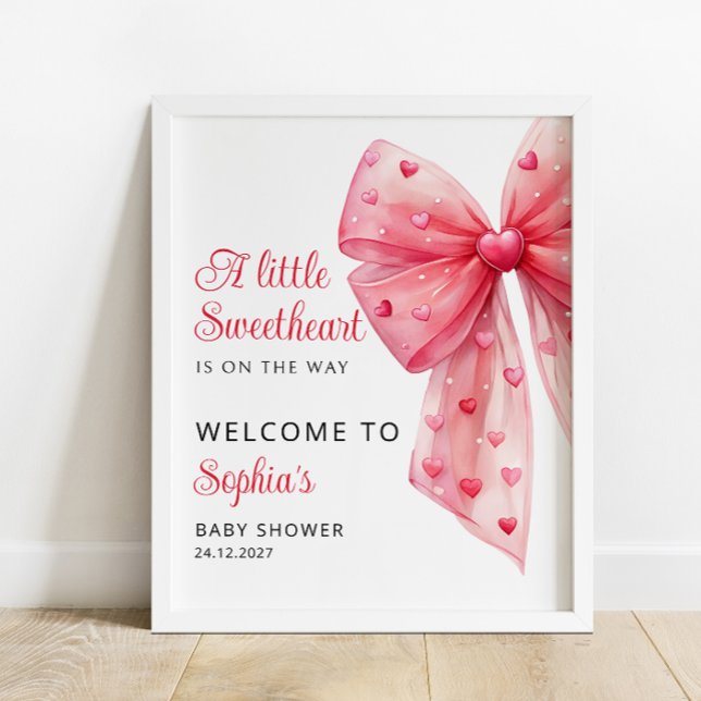 En liten älskling är på Way Bow Baby Välkommen Poster (Skapare uppladdad)