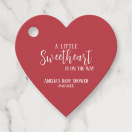 En liten älskling av valentinhjärtan, babydusch gåvor etiketter