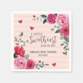 En liten älskling av valentinhjärtan, babydusch pappersservett