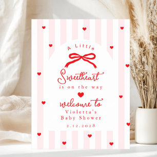 En liten älskling bebis shower båge välkomstskylt poster