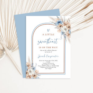 En liten älskling, Dusty Blue Baby Shower Boy Inbjudningar