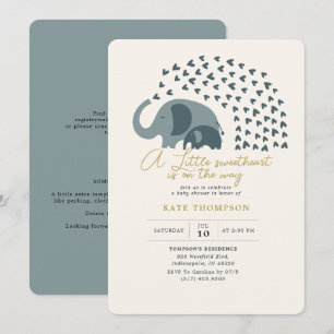 En liten, älskling Elephant Boy Shower Inbjudningar