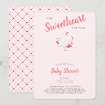 En liten älskling i Rosa Heart Girl Baby Shower