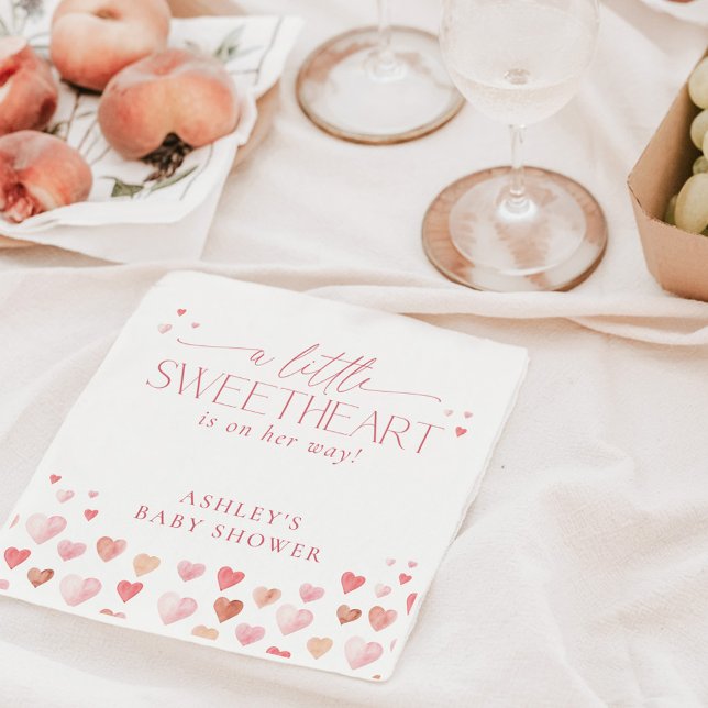 En liten älskling, Rosa Baby Shower Pappersservett (Skapare uppladdad)