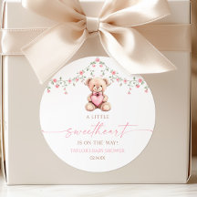 En liten älskling rosa teddybjörn baby shower