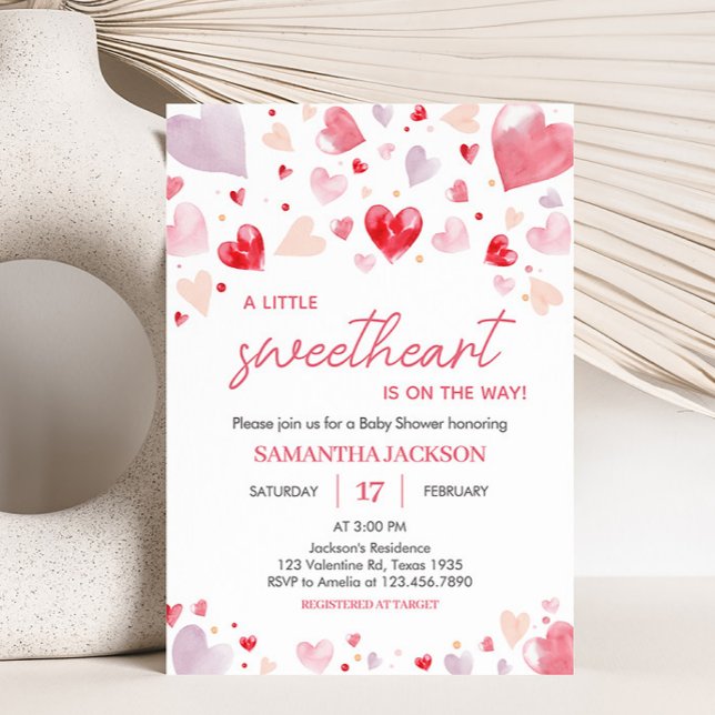 En liten älskling Valentine Baby Shower Inbjudningar (Sweetheart Baby Shower Invitation)