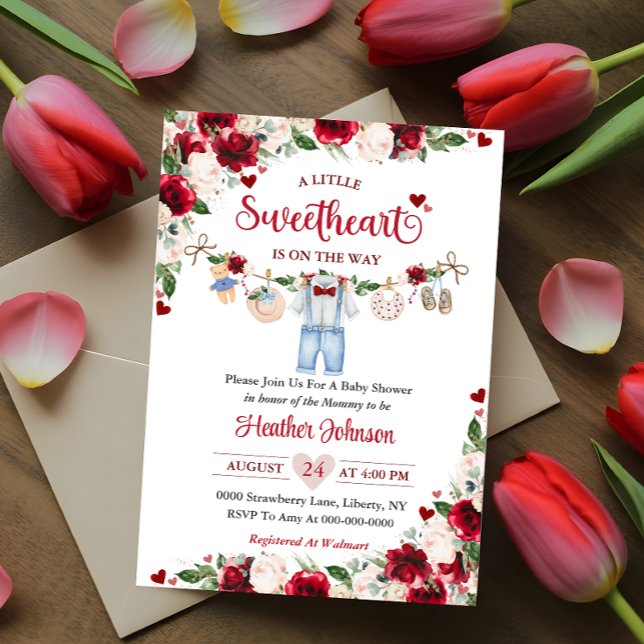 En liten älskling Valentine Boy Baby Shower Inbjudningar (Skapare uppladdad)
